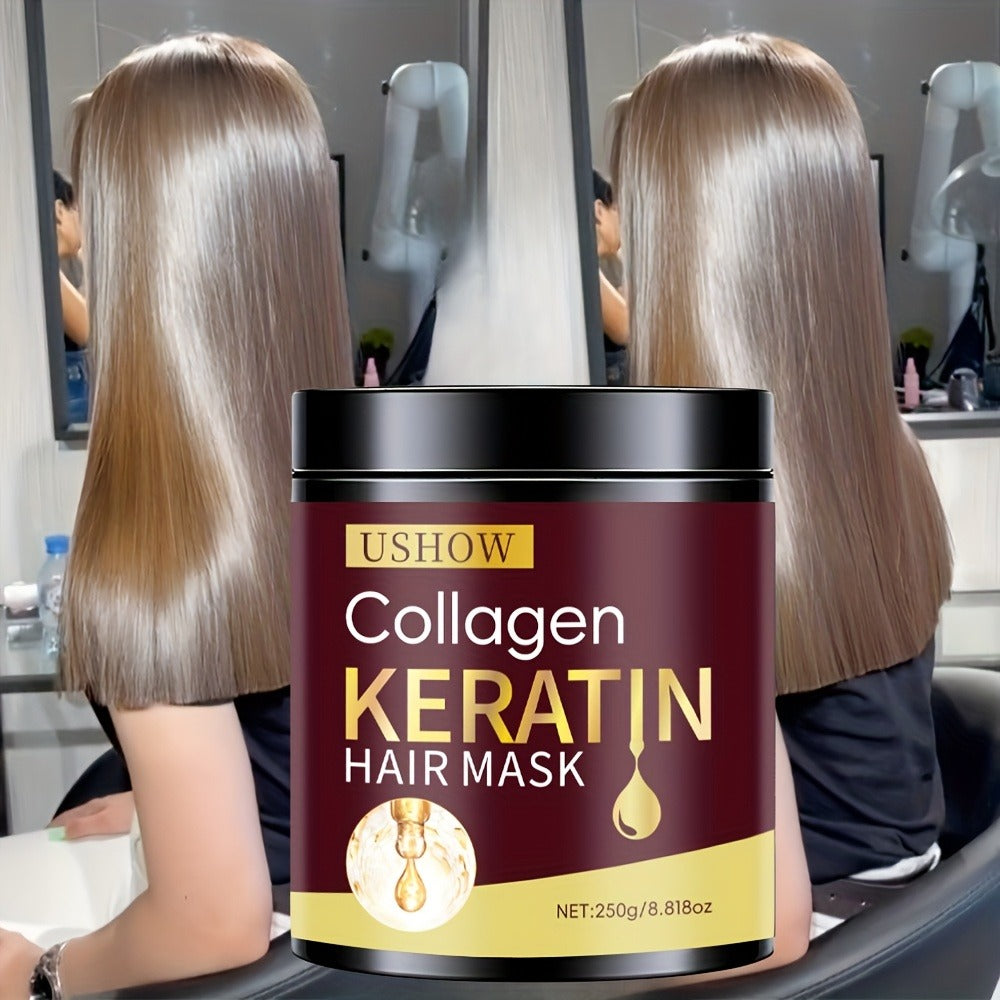 Collagen Keratin Hair Mask 250g - Intensive Repair & Split End Protection for Dry Damaged Hair | Softens & Fortifies | Deep Nourishment Treatment for Women