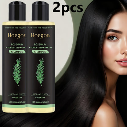 Rosemary Shampoo 2-Pack - Rosemary Extract Vitamin C Vitamin E & Keratin Formula, Deep Cleansing Moisturizing Strengthening Hair Care, Smooth Shiny Frizz-Free Results for Women & Men, Holiday Gift Set