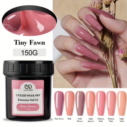 Builder Gel Nail Kit 150g - LED Nail Extension Gel for Apex Strengthening & Nail Art, Clear White Pink Nude Shades, Professional Manicure Set for Salon & Home DIY Use