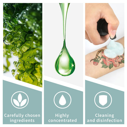 Tattoo Green Soap Cleaning Kit Neebol 8.5oz Concentrated Soap with Squeeze Bottle Moisturizing Balm Cream Lint-Free Wipes Complete Skin Care Set Before After Tattooing