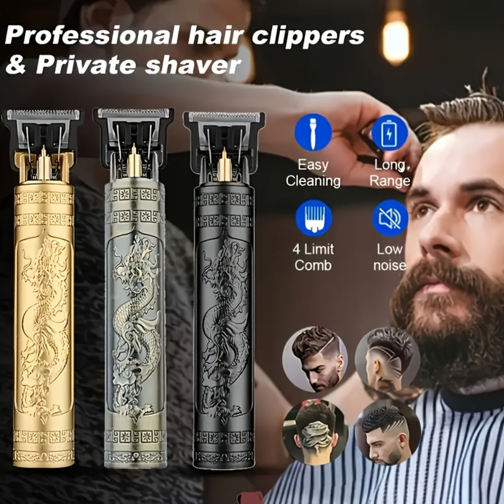 Professional Men'S Beard Trimmer with Zero Contour Design - Rechargeable Lithium Battery, ABS Plastic Body, USB Charging, Includes Limit Comb, Hair Care Accessory | Modern Hair Care | Durable Hair Care, Hair Trimmers