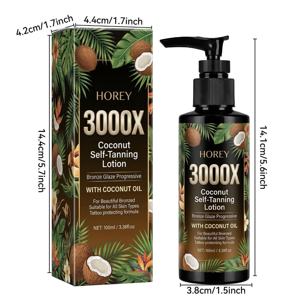 [Coconut Tanning Lotion] 3000X Coconut Tanning Lotion-Enriched With Coconut And Olive Extracts-Achieve A Trendy Summer Bronze-3000X Enhances Tanning, Keeping Skin Smooth And Soft While You Tan-Tanning+ Sunless Tanners