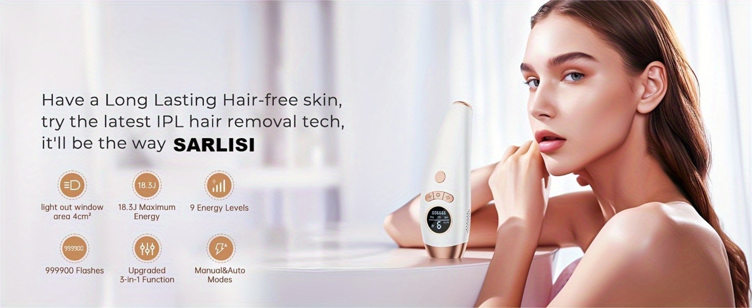 IPL Hair Removal Device For Women And Men, IPL Permanent Hair Remover 999900 Flashes For Arm Leg Back Whole Body Us