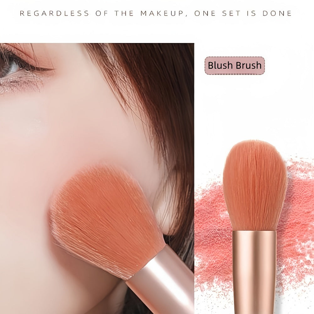 16pcs Makeup Brush Set, Including Blush Brush, Angled Eyebrow Brush, Powder Brush, Eyeshadow Brush, Nose Contour Brush, Lip Brush| Portable Makeup Tools Suitable For Women, Fragrance-free Beauty Tools For The Face For Beginners And Makeup Lovers