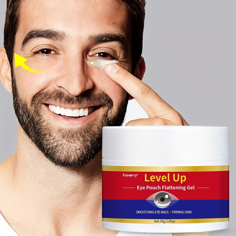 Fumorry Level Up Eye Pouch Firming Gel 30g/1. 05oz - Caffeine & Sucrose Enriched, Smoothing & Moisturizing Eye for All Light Beige Types, Hypoallergenic to & Youthful Eye Appearance, Sleek Container, Smooth Texture