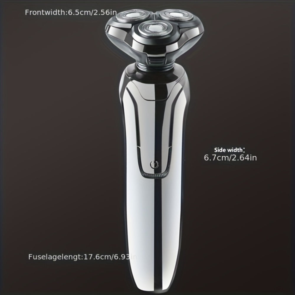 This 4D Floating High-End Electric Shaver Features a Three-Blade Design, Is Fully, Has an LED Display for Battery Status, And Supports Type-C Fast Charging, Making It a Perfect Gift for Men And Fathers.