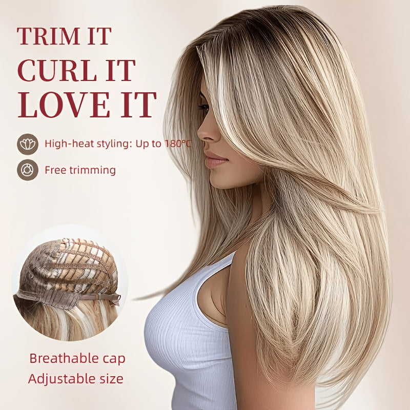 A Stylish 22-Inch Synthetic Heat-Resistant Wig, Perfect for Everyday Wear And Special Occasions - Ideal for Beginners, Making It a Great Choice for Valentine'S Day, Mother'S Day, Birthdays, Parties, Holidays, Gatherings