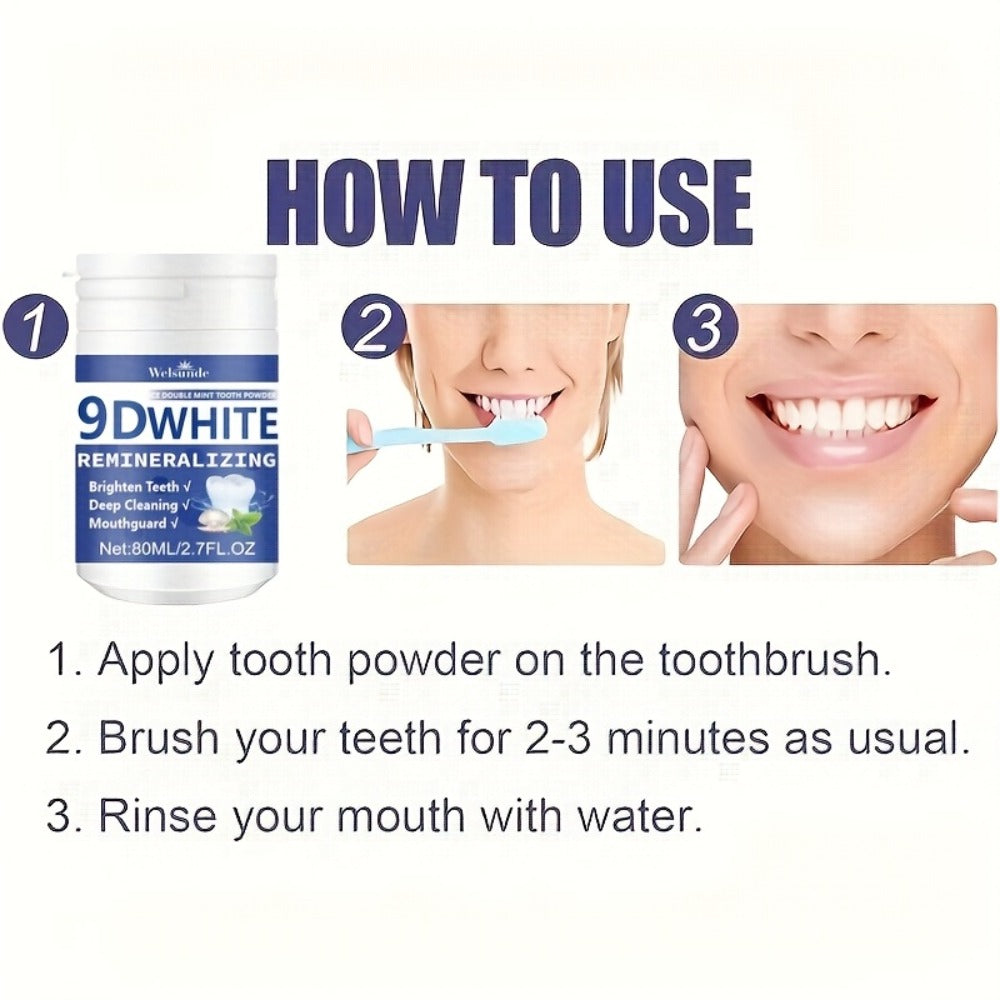 2pcs Teeth Powder, Remineralizing & Hydroxyapatite Tooth Powder, Deep Cleaning, Fresh Breath, Ideal for Oral Health And Hygiene Gift for Women Men, Breath Freshener, Toothpaste, Tooth Cleaning Powder for Daily Life - Local Warehouse