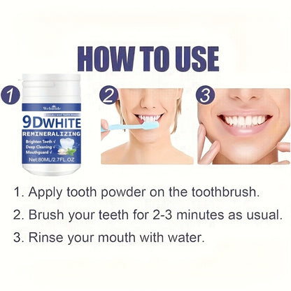 Hydroxyapatite Tooth Powder 2pcs Remineralizing Deep Cleaning Whitening Mint Flavor Fresh Breath Toothpowder for Daily Oral Health Hygiene Gift for Men Women