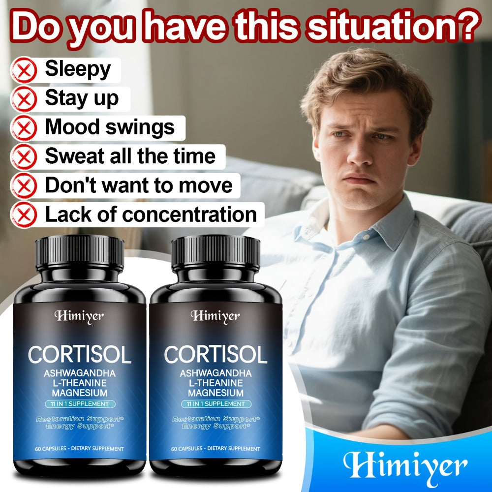 (1/3 Packs) Stress Management Capsules - All-round Relaxation And Balance Supplement Capsules - Balance Cortisol And, Peaceful Sleep And Emotional Improvement, Containing Rhodioda, Ashwagandhal, Theanine And Magnesium.