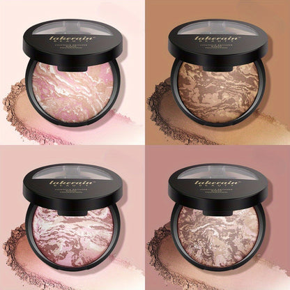 Marble Baking Palette Set — Contour Blush Highlight & Nose Shadow Powder | 4-in-1 Face Palette | All Skin Types | 2-Piece Kit for Everyday & Glam Looks