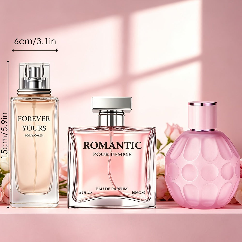 Women's Perfume Set 3-Pack Signature Fragrance Collection 10.1oz - Quince Lychee Musk, Pear Vanilla Sandalwood & Amber Berry Woods, Long Lasting Floral Scents for Everyday Elegance & Gifting
