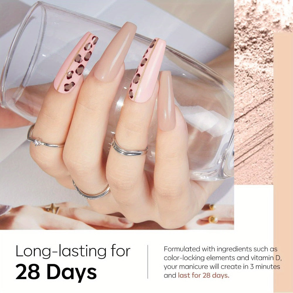 11pcs/Set Dip Powder Nail Kit Starter 4 Colors Nude Skin Tones Golden Glitter Neutral Acrylic Dipping Powder Liquid Set with Base Coat&Top Coat Activator for French Nail Art Manicure Salon Gift Set