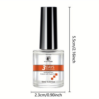 Vitamin Nail Strengthener 3-Day 10ml Alcohol-Free Formula – Prevents Breakage Peeling & Chipping, Nail Hardener for Soft Thin Brittle Nails, Strengthens & Protects Daily Nail Treatment for Women