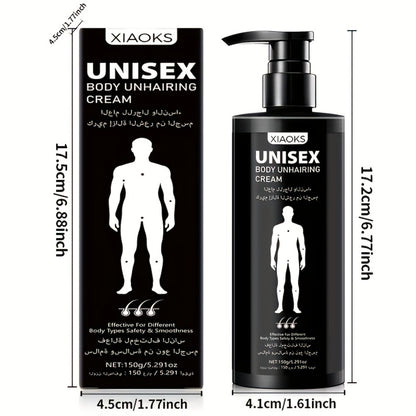 Hair Removal Cream for Sensitive Skin 5 Minute Gentle Formula 150g - Depilatory Gel for Private Parts Chest Back Body Hair Removal for Men and Women Unisex Safe Painless
