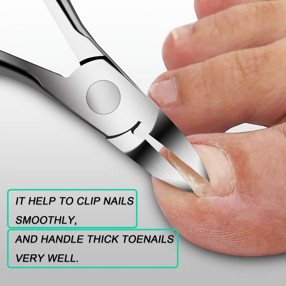 [3Pack Sharp Clippers] Nail Clippers for Thick Nail & Ingrown Toenails(3Pack), Toenail Clippers for Men, Women, Seniors, Sharp Curved Blade, Professional Pedicure Tool