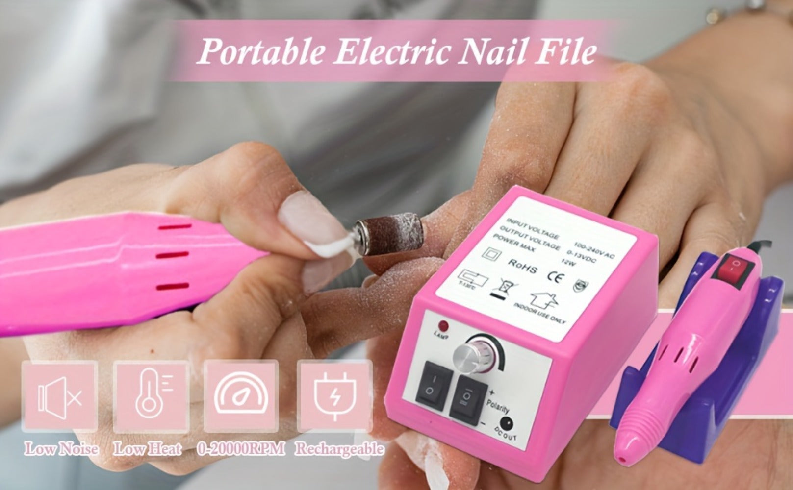 20000RPM Electric Nail Machine Desktop Equipment with Milling Cutters Bits Set Gel Cuticle Armor Removal Pedicure Manicure Tool Professional Electric Nail Drill Milling Machine for Manicure Pedicure Files Tools Kit Nail Polisher