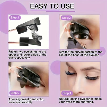Magnetic False Eyelashes 8 Pairs Glue-Free 3D Reusable Set — No Eyeliner Needed, Dual Magnetic, Waterproof, Easy to Wear, Includes Clip, Natural Look for Daily & Special Occasions