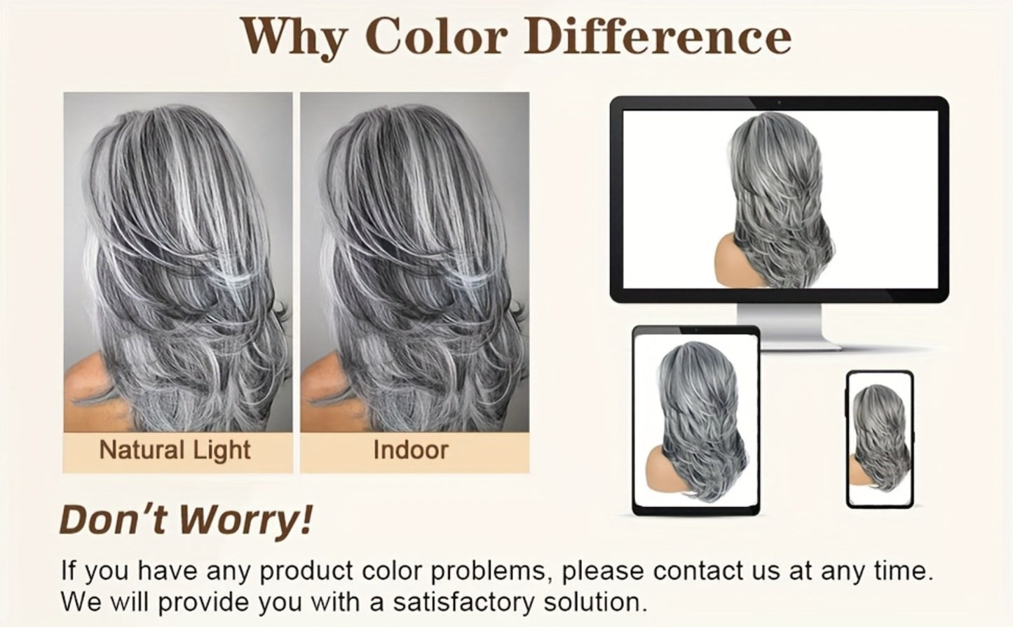 Grey Wig for Women Long Layered Silvery Wavy Synthetic Wig with Highlights 18 Inch Rose Net Cap Beginner Friendly Natural Look Daily Wear Party Cosplay