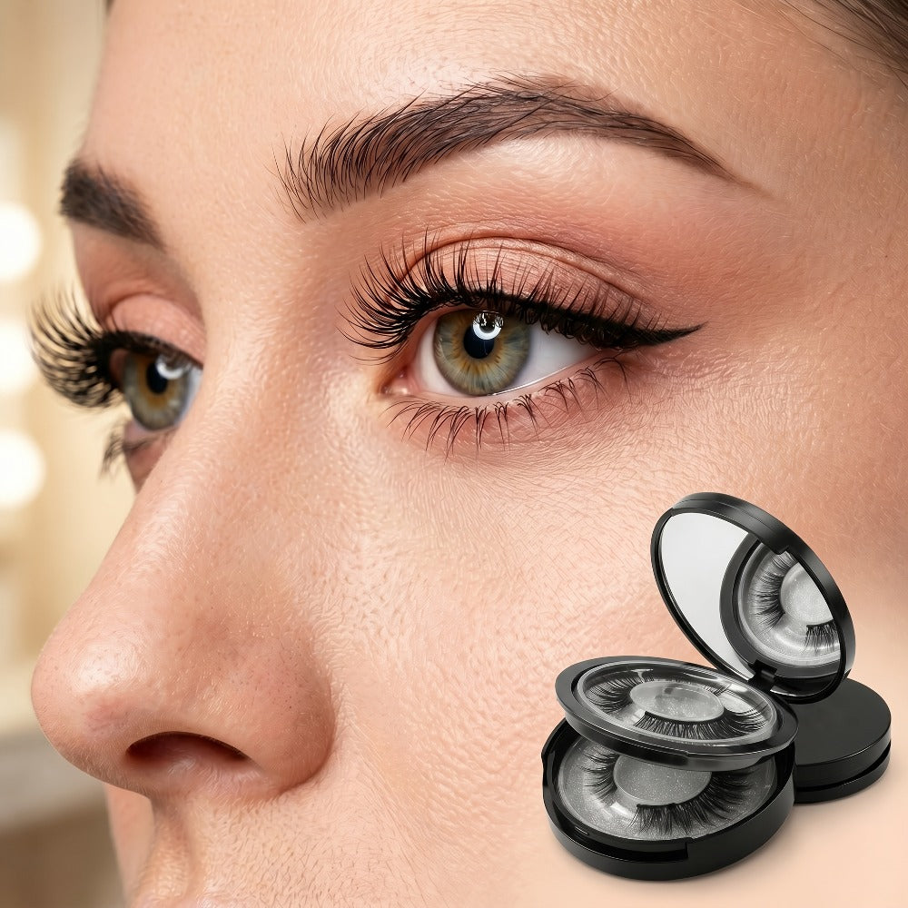Local Repository Magnetic Eyelashes - Magnetic False Eyelashes Set, Glue-Free, Black/Pink Options with Applicator, Reusable & Waterproof Cat Eye Style, Ideal for Daily Wear/Parties/Valentine's Day Gifts, Must-Have for Women's Makeup