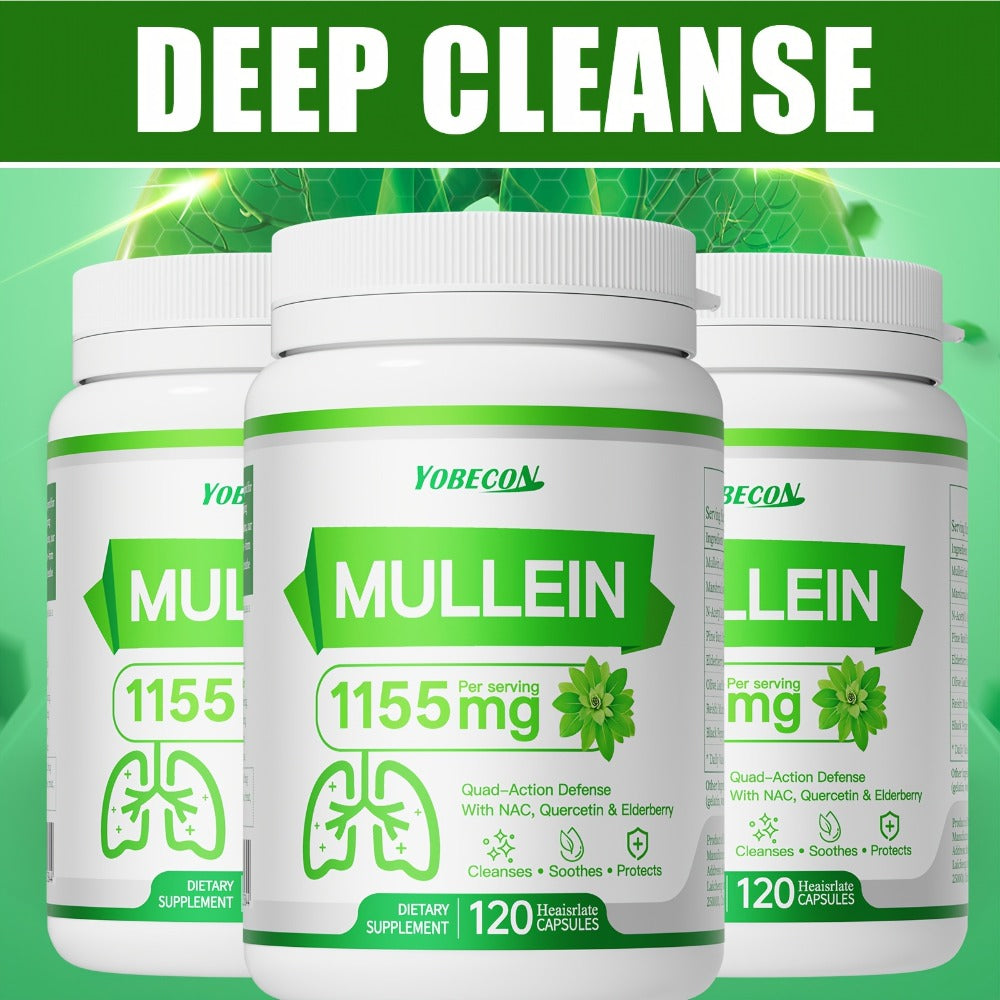 [LUNC CLEANSING CAPSULES] 45000Mg Mullein And NAC for Mucus Removal And Dry Cough Support Airway, Respiratory System, Immune Health, Seasonal Or Year-Round Dietary Supplement, Vitamins And Supplements, Local Warehouse | Family Gifts And Christmas