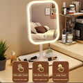 Illuminated Makeup Mirror Features Three Lighting Modes, Touch Control Operation, A Portable Stand, And A Foldable Design, Making It Ideal for Travel. It Comes with A Rechargeable Battery And Is A Compact LED Makeup Mirror.Free 10x Magnifying Glass