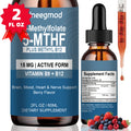 [L Methylfolate 15mg] Uneegmod L Methylfolate 15mg Methylated B9 Vitamin (5-Mthf) Active Folic Liquid Supplement Drops Acid-Enriched with Vitamins B12 Methylated Multivitamin 2fl.oz Gluten Free Berry Flavor