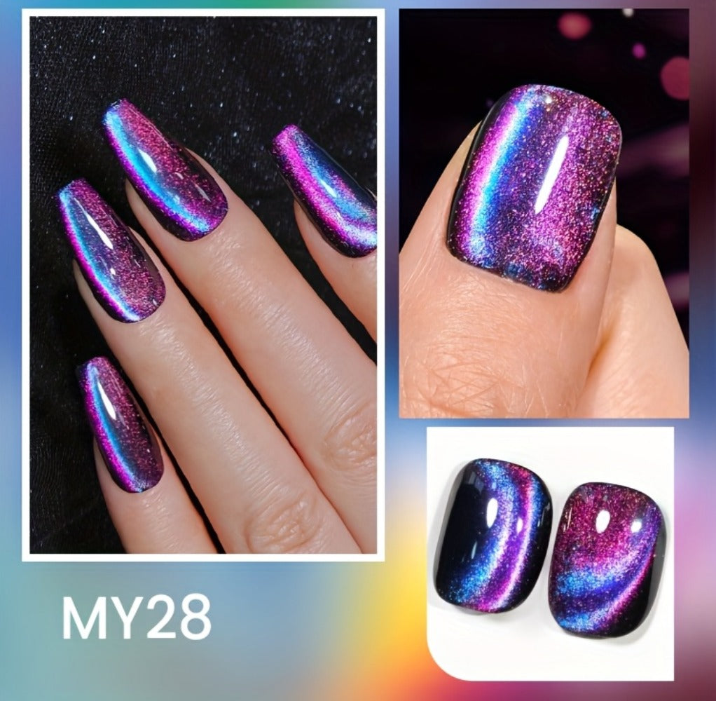 BORN PRETTY 0.34oz 6pcs 9D Polaris Cat Magnetic Gel Nail Polish Glass Water Light Semi-Permanent Soak Off LED Enamels Varnish