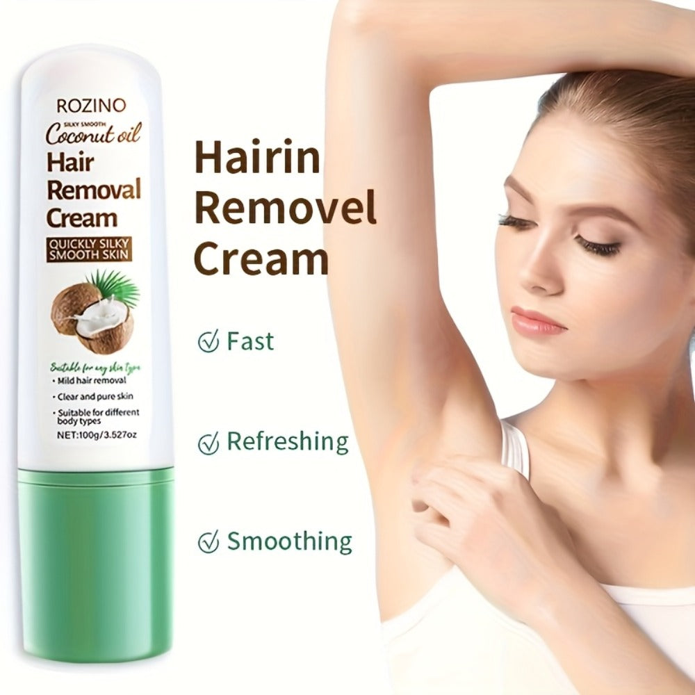 Use Once For, 3-Month Effectiveness, 100g Coconut Hair Removal Cream, Instant Hair Removal, Non Irritating To The Light Beige, Smooth And Residue Free Semi Permanent, Used For Hair Removal On The Face, Lips, Armpits, Legs Arms And Private Areas