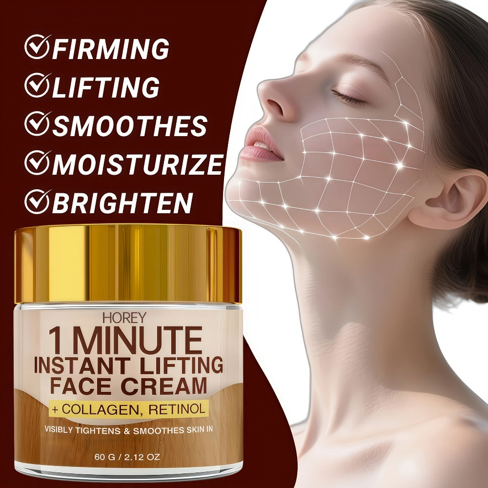 Instant Firming Lift Cream Provides Deep Hydration That Smooths Out Dry Fine Lines, Enhances Radiance And Elasticity, And Effectively Signs of Aging And Sagging for a Youthful Appearance. It Is Formulated with Retinol And Collagen