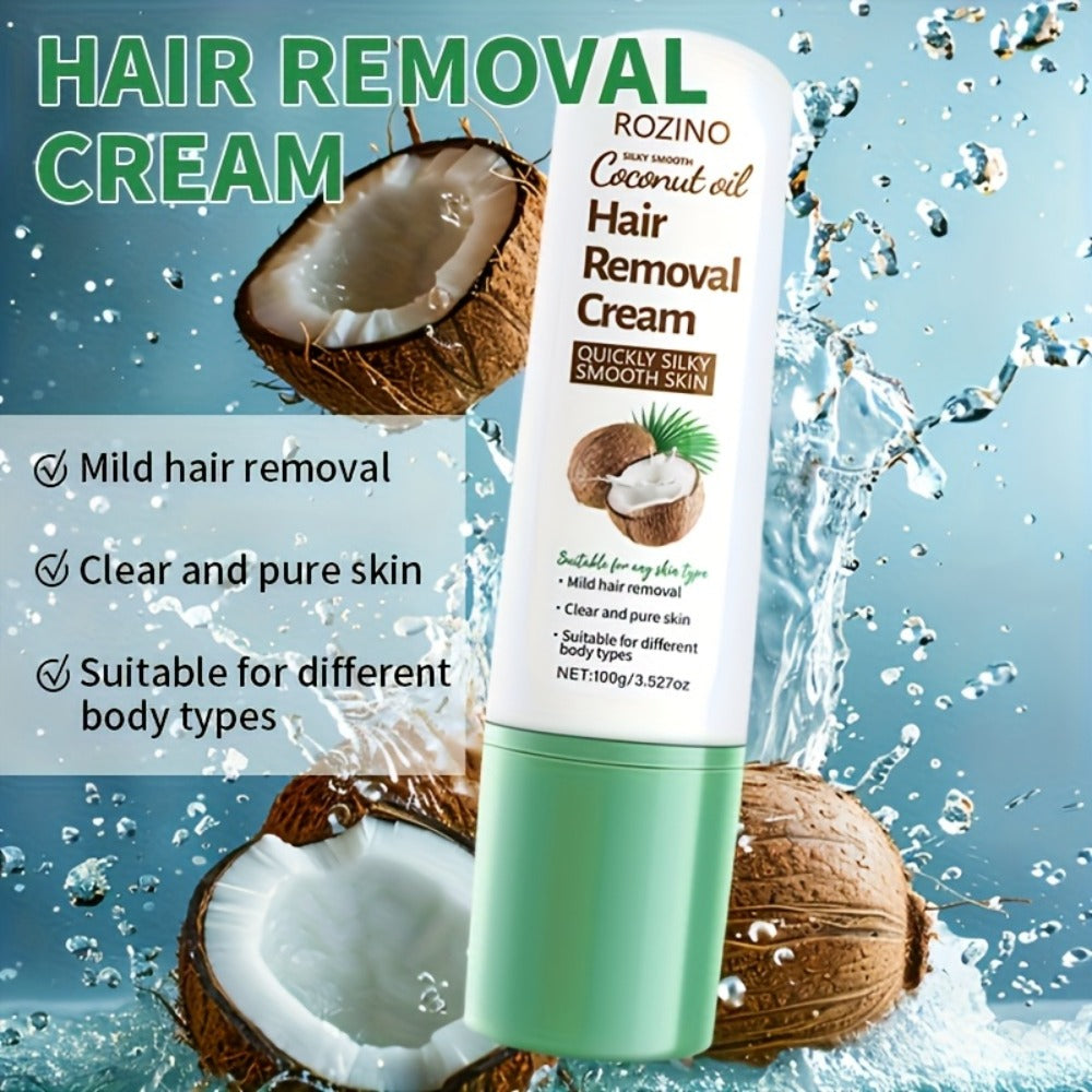 Use Once For, 3-Month Effectiveness, 100g Coconut Hair Removal Cream, Instant Hair Removal, Non Irritating To The Light Beige, Smooth And Residue Free Semi Permanent, Used For Hair Removal On The Face, Lips, Armpits, Legs Arms And Private Areas