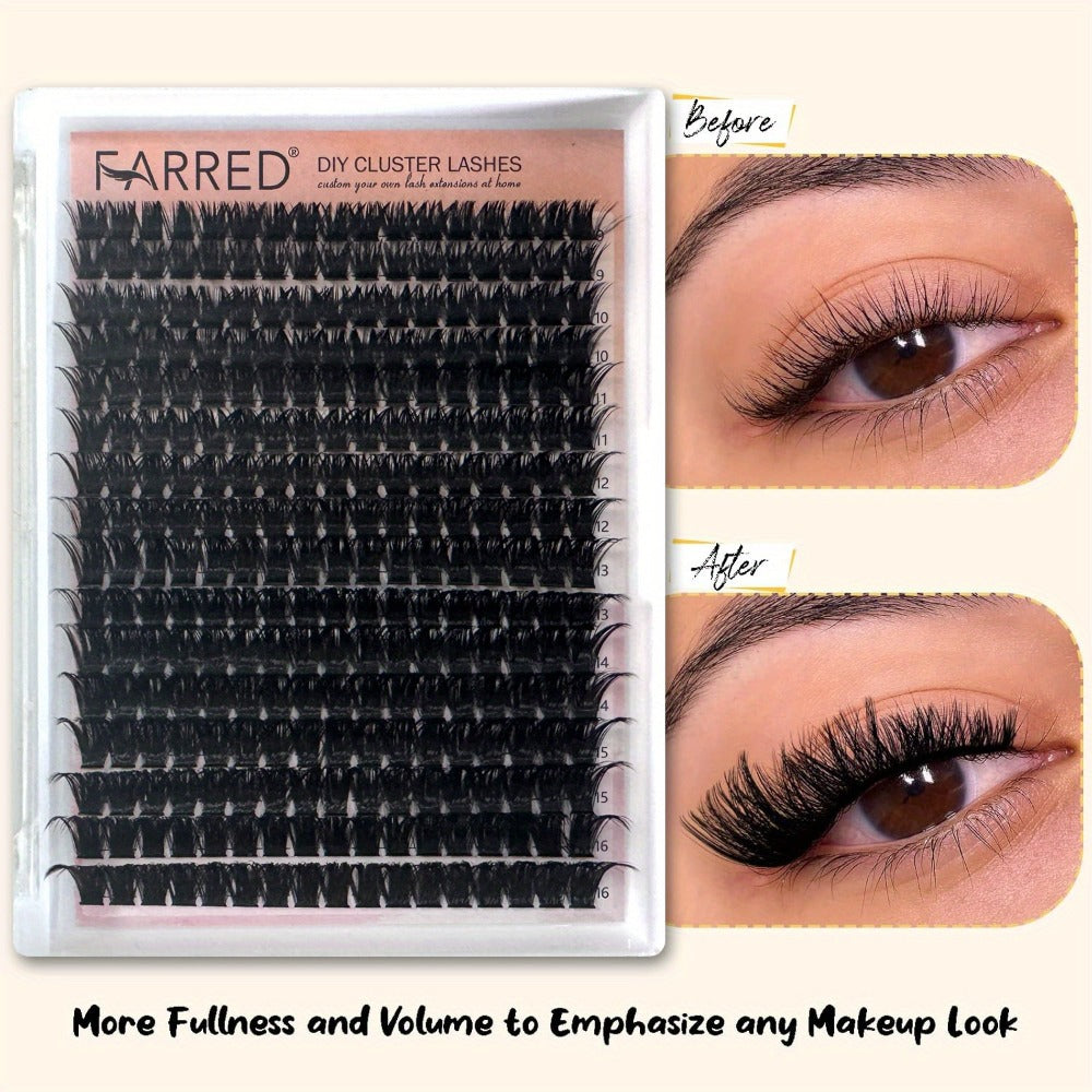 100D 272pcs Eyelash Extensions Lash Clusters Ranging from 8-16MM, Featuring Thick D Curl Individual Lashes That Are Soft And Reusable, Perfect for Lash Cluster Applications