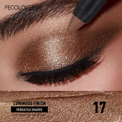 Eyeshadow Stick Set 6pcs Dual-Tipped with Brush Shimmer Glitter Eye Contouring Highlighting Pencil Multicolor Easy Apply Eye Makeup Kit