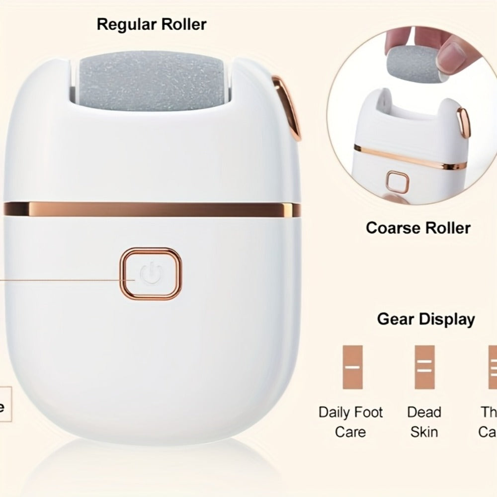 2Set 6Heads And 1Set 3Heads, Rechargeable Electric Foot Grinder for Cracked Heels & Removal - Thick Light Beige Polishing, 3Replacement Grinding Heads, 2Speed Settings, Portable And Easy to Use with USB Charging, IPX5