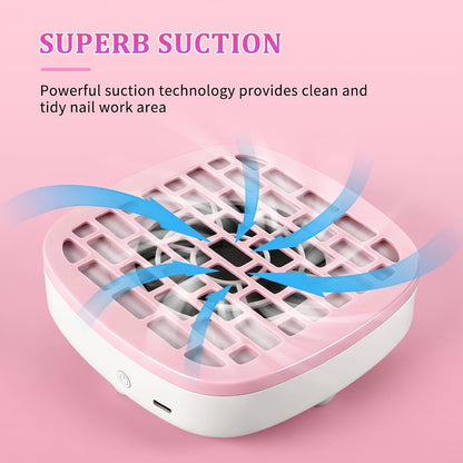 Nail Dust Collector Mini USB Electric Nail Vacuum Cleaner with 10 Filter Pads Strong Suction Portable Nail Dust Suction Machine for Acrylic Gel Manicure Pedicure Home Salon Travel