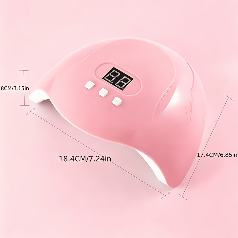 72-in-1 Stainless Steel Nail Art Tool Set with LED Nail Lamp, Glue Drying Machine, Nail Polisher, Nail Polish Brush, Nail Art Drill Pen, Finger Divider, Gel Nail Polish Kit, Nail Art Accessories, Manicure Kit, Makeup Tools, Holiday Gifts
