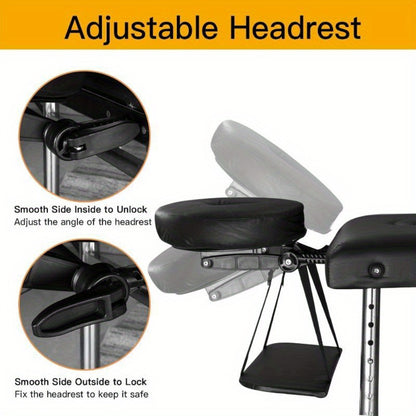 Portable Massage Table Adjustable Height Aluminum Folding Spa Bed Professional Lash Bed Tattoo Table Esthetician Facial Bed with Carrying Bag for Home Salon Beauty Treatment
