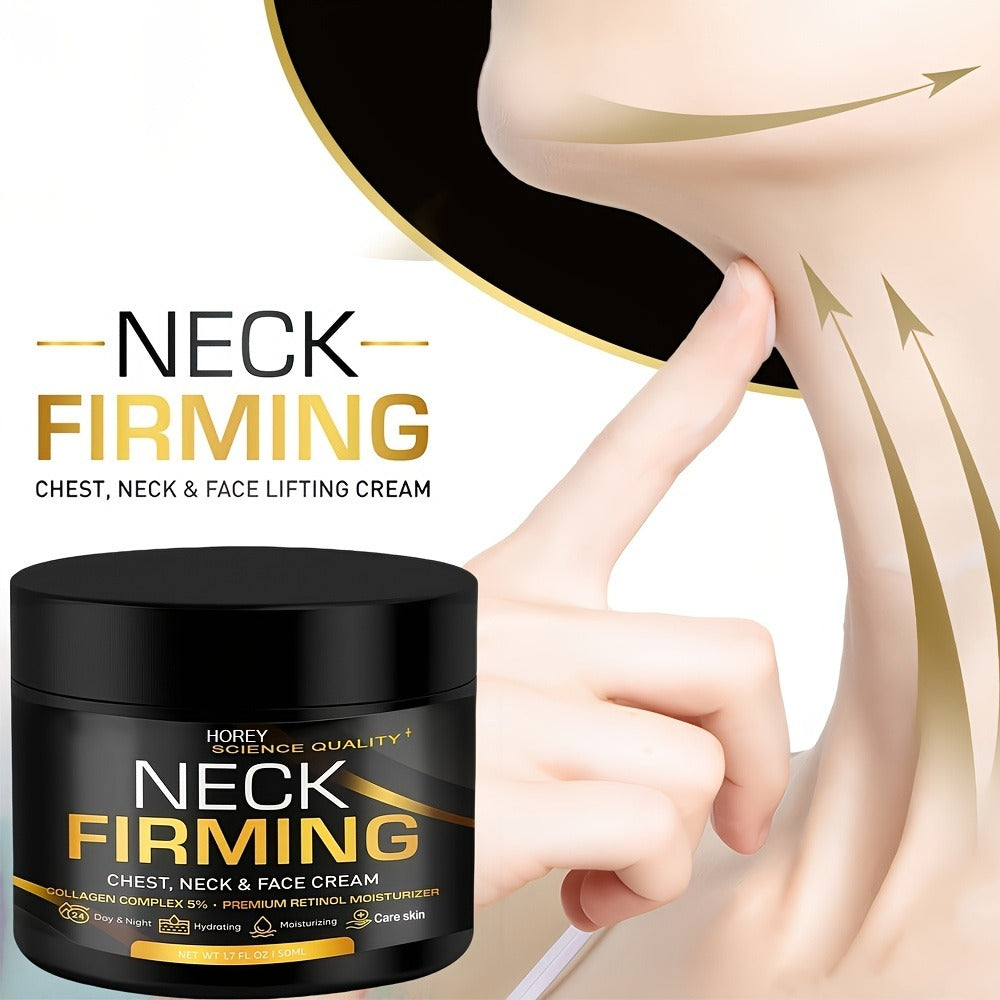 Retinol Neck Firming Cream with Collagen & Hyaluronic Acid - Day Night Lifting Moisturizer for Face Chest & Neck Anti-Aging Hydrating Gel Cream 50ml