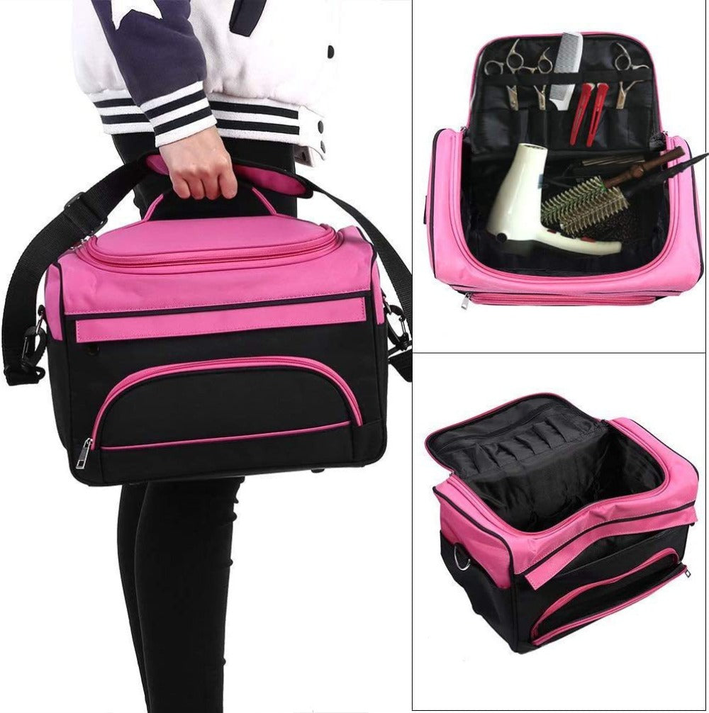 Cosmetics Beauty Hairdressing Styling Bag Multi-functional Hair Makeup Salon Hairdresser Toiletry Organizer Tool Case With Strap