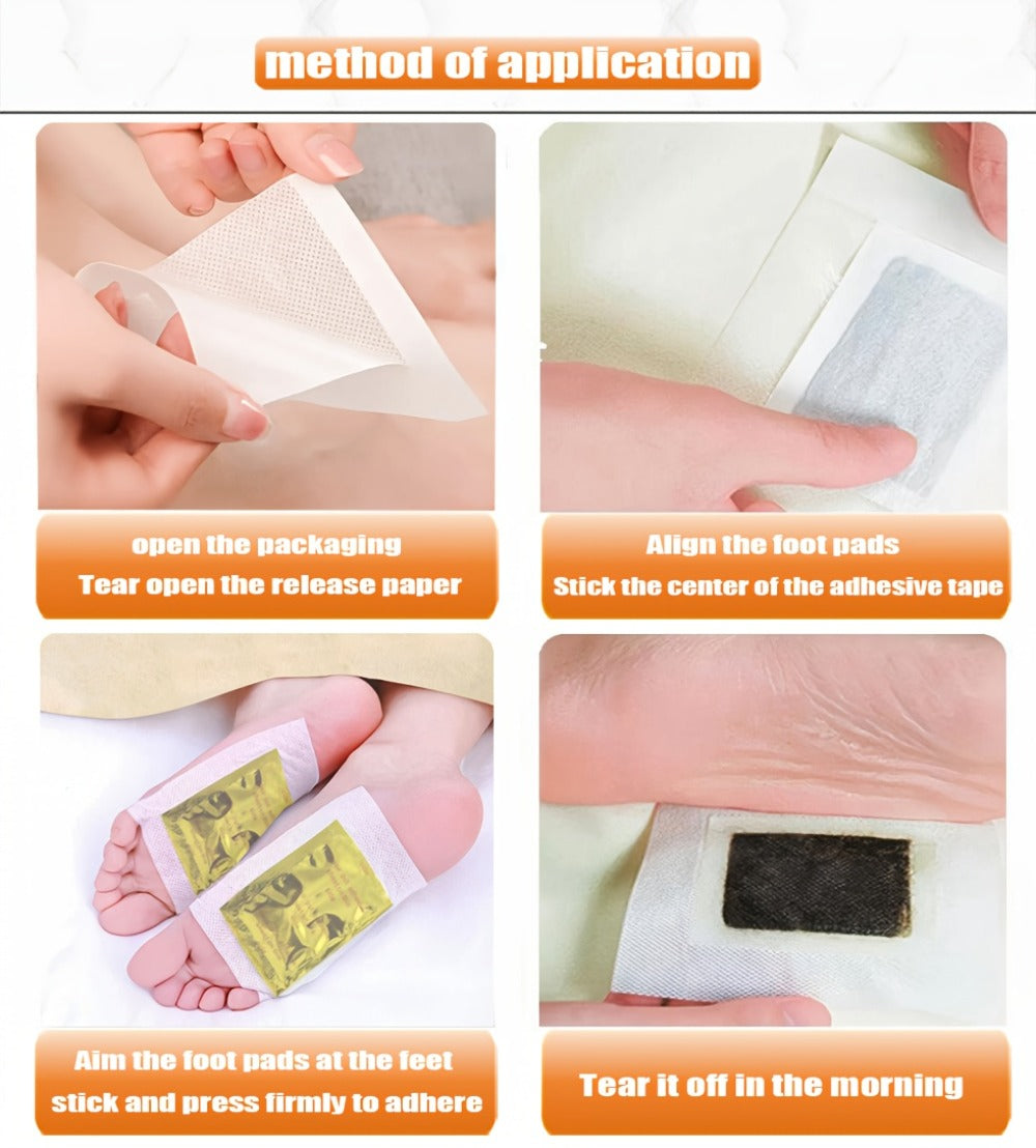Foot Detox Pads 30PCS Bamboo Vinegar Ginger Powder Natural Moisturizing Deep Cleansing Foot Pads - Plant Ingredient Foot Massage Patches for Home Office