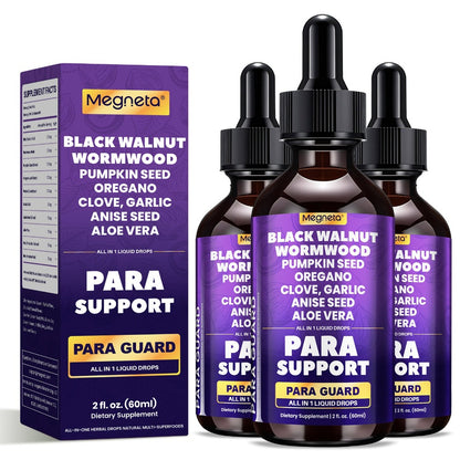 Black Walnut Liquid Drops with Clove, Garlic, Turmeric, Pumpkin Seed & Oregano - High Potency Herbal Supplement for Digestive Health & Gut Support - 2.03 oz