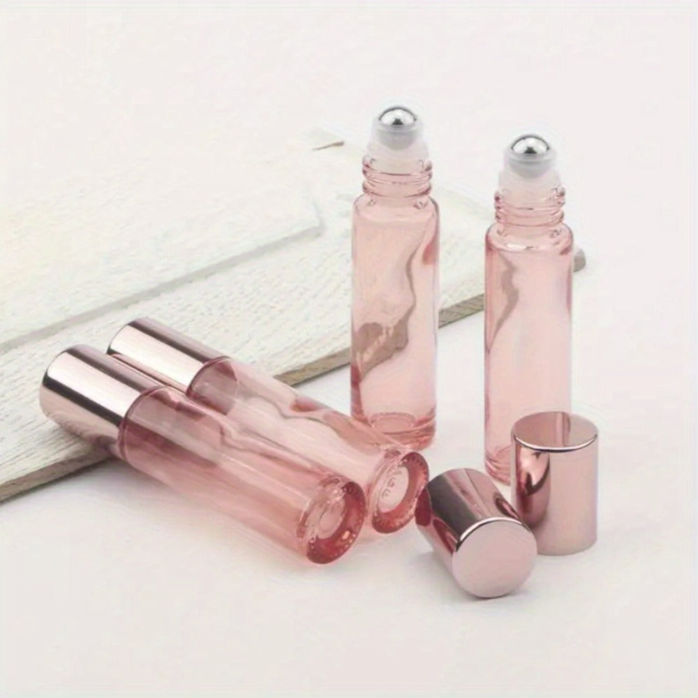 Set of 14 Glass Roller Bottles, Each 0.34oz, Designed for Essential Oils - Perfect for Travel - Reusable Perfume Containers Featuring Stainless Steel Roller Balls And Caps, Includes a Funnel for And Perfumes