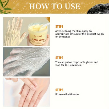 Hand Mask Cream 280g Moisturizing Brightening with Licorice & Distillers Grains – Deep Hydration for Dry Rough Peeling Hands, Hypoallergenic Anti-Aging Skin Care Treatment for Women