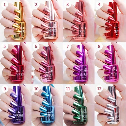 Metallic Gel Nail Set, 12 Colors Mirror Nail Polish, Metallic Gel Liner Nail Art, 3D Effect Gel Nail Polish-0.27Oz Build in Thin Brush Metal Painted Drawing Stripper Gel Polish Curing Requires for Nail Art Salon Manicure Gift for Women