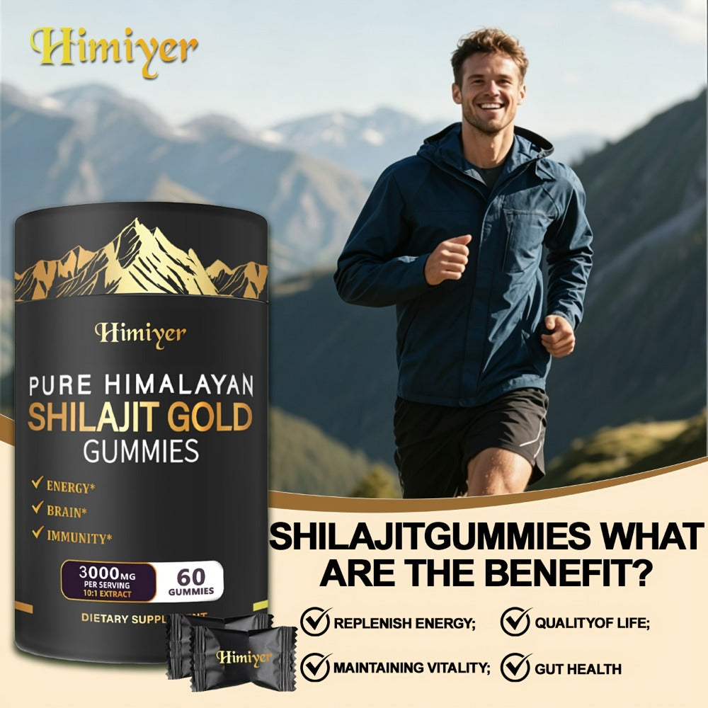 [Crazy Discounts]Himiyer Pure Himalayan Shila Gummies/KSM-66, Ashwagandha And Other Herbs/No Added Sugar/85+ Trace Minerals/ 75%+ Fulvic Acid, Infused With Ashwagandha, Ginseng, Black Musli, Gokshura, Suitable For Both Men And Women