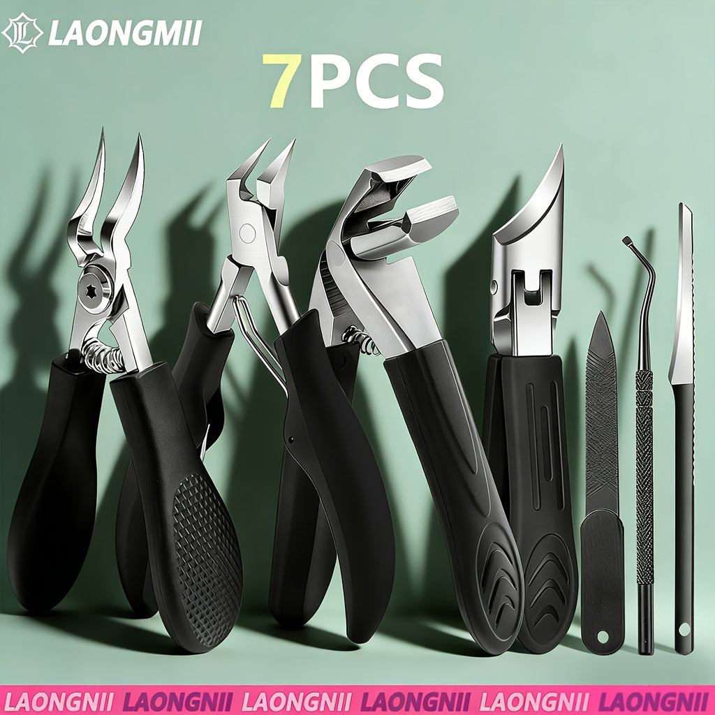 [Heavy Duty Nail Care] 7pcs Heavy Duty Nail Care Tools for Men And Adults: Professional Sharp Heavy Duty Nail Clippers with Wide Jaws for Thick Ingrown Nails; Professional Foot Tool Set Suitable for Men And Seniors