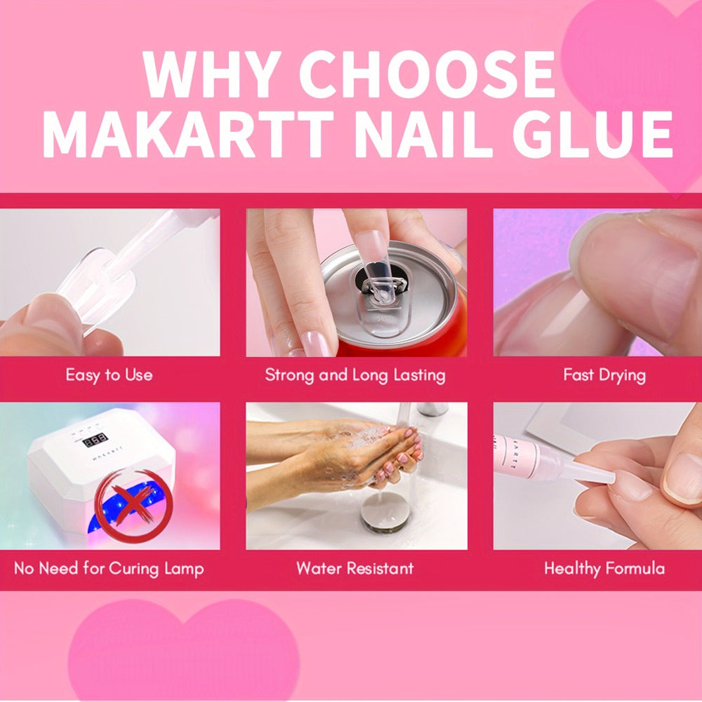 14pcs Quick-Dry Nail Glue, A Total Of 1.28oz, Super Strong Nail Glue 12pcs Of 0.07oz & 2pcs Of 0.24oz, for Acrylic & Fake Nails, Long-lasting, No Lamp Required, Super Strong Nail Glue for Press-Ons & Rhinestones, for Nail Salon Home DIY, Nail Salon