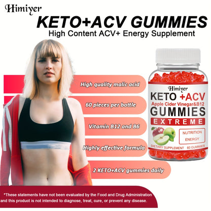 Keto ACV Gummies with Pomegranate Beet Juice B12 Vitamin C Vegan 60 Count for Women Men – Apple Cider Vinegar Gut Health Immune Support Energy Boost Daily Wellness Supplement