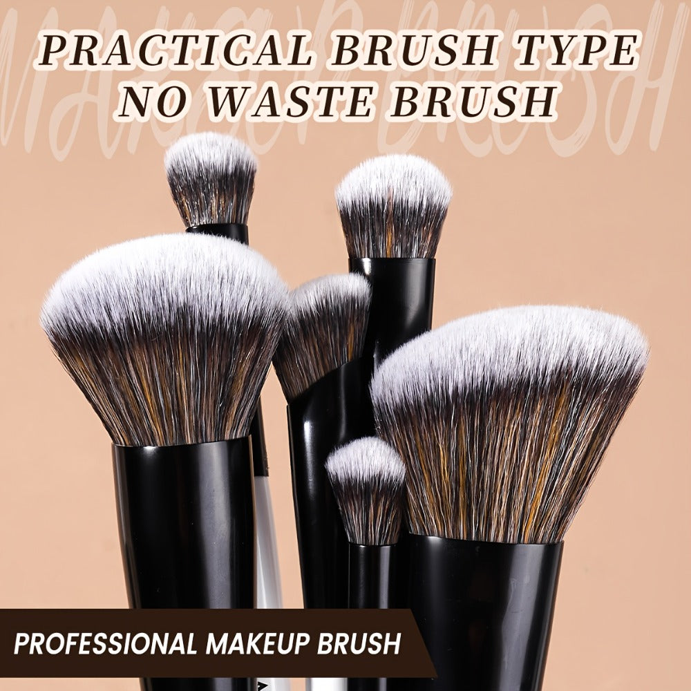 10pcs MAANGE Professional Double-Headed Blush And Eyeshadow Makeup Brush with Cosmetic Bag - Dual-Ended Facial Brush Suitable for Beginners And Pros, Soft Nylon Bristles, Non-Sticky Face, Precise Application for Powder/Products