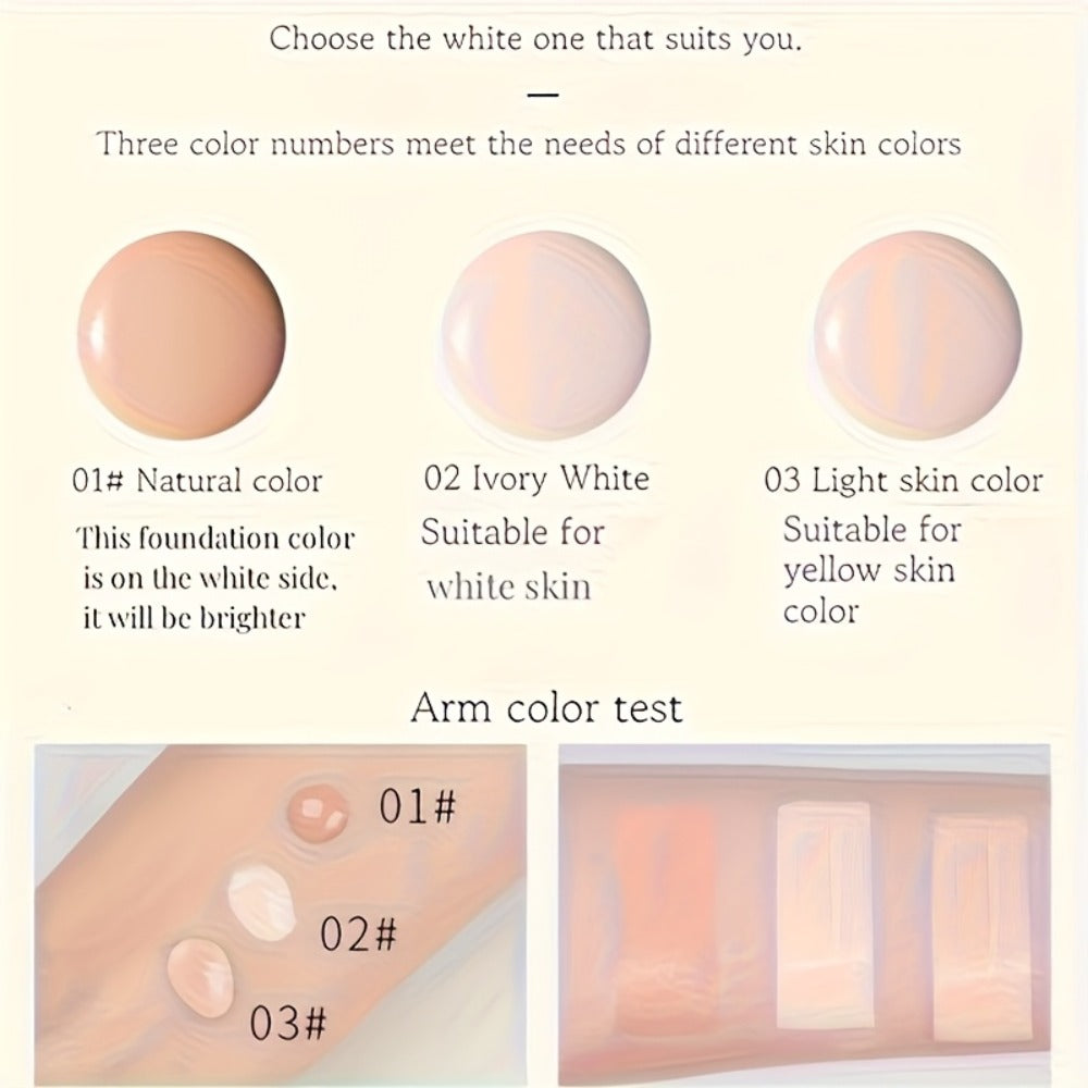 BB Cream Foundation & Luxury Setting Powder Set — Waterproof Matte Oil Control with Brush & Powder Puff, Long-Lasting Smooth Formula, 3 Shades